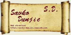 Savko Dunjić vizit kartica